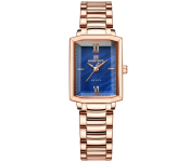 Naviforce NF5039 Women’s Rose Gold Watch – Blue Rectangular Dial, Stainless Steel