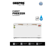 Geepas GCF5516WAH 508L Double Door Chest Freezer with Faster Cooling System – White