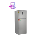Geepas Double Door No-Frost Refrigerator GRF5202SXHN-1 – 130W, Fast Cooling, Energy Efficient, Grey
