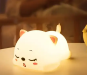Snoring Cat Kids Night Lamp Soft Light Cute Image