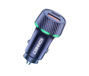 MACON KONNECT 65W Dual Port Car Charger – USB-C PD Fast Charging Adapter for Smartphones & Tablets