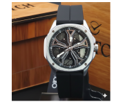 Premium Straps Watch – Spinning Wheel Display with Silicone Band