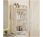 Wall Mounted Bathroom Storage Cabinet with Doors and Image