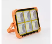 Deepking DK-463 Solar Rechargeable Emergency LED Floodlight Orange/Black – High-Intensity Multi-Panel Outdoor Work Light with Solar Charging