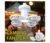 1pc SolarUSB Rechargeable Tent Lamp Portable LED Fan Image