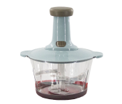 Manual Food Processor & Hand Press Blender (1.5L) - Multipurpose Vegetable Chopper, Meat Grinder & Garlic Mincer - Teal Blue