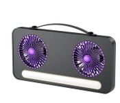 Portable DualHead Desktop Fan with LED Nightlight Image