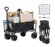 HeavyDuty Large Folding Wagon Cart Adjustable Handle Portable Image