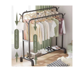 Metal Coat Rack Simple Floor Standing Clothes Hanger Image