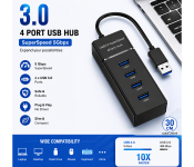 USB 30 4Port Hub with 30cm Cable Image