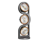 Threehead Foldable Plastic Desktop Fan USB Rechargeable Portable Image