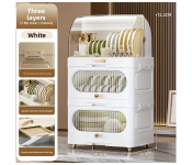 kitchen pantry storage cabinet 3 layers Image
