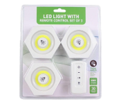 Set of 3 LED Puck Lights with Remote Image