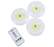 Round LED Puck Lights Wireless Remote Control Set Image