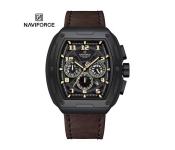 NAVIFORCE Mens Sport Chronograph Watch Tonneau Coffte NF8053 Image