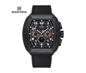 NAVIFORCE Mens Sport Chronograph Watch Tonneau Black NF8053 Image