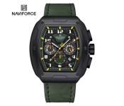 NAVIFORCE Mens Sport Chronograph Watch Tonneau Green NF8053 Image