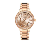 CURREN Womens Wrist Watch DiamondEncrusted Bezel 30mm Analog Image