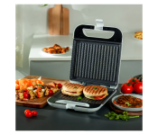 Geepas GGT36548 1400 W Grill Maker With Non-Stick Cooking Plates And Overheat Protection - White