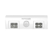 Promate MOTIONFLUX Indoor Motion-Activated LED Lights with Rechargeable Battery - White
