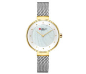 Curren 9032 Analog Quartz Watch For Women Silver and White