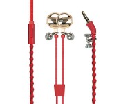 Promate Retro-2 Universal Wristband Style Stereo Earphones, Red