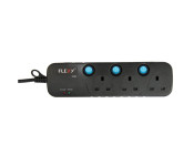 Flexy SX5M3 UK Standerd Extension Cord - Black