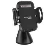 Promate AuraMount Qi Wireless Charger Air Vent Dashboard Car Mount Holder - Black