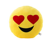 12.5-inch Heart Eyes Emoji Pillow - Yellow