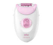 Braun 3370 Silk-epil 3 Legs & Body Epilator with Cap - White & Pink