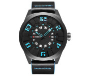 Curren 8258 Casual Quartz Watch For Men Black And Blue
