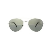 Mont Blanc MB 605S 16D Aviator Silver & Black Frame and Smokey Black Mirrored Sunglasses for Men