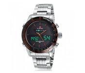 Naviforce 9024 Men Analog-Digital Stainless Steel Starp Watch - Silver