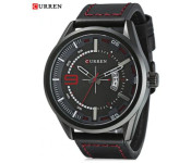 Curren 8295 Analog Quartz Watch For Men Black And Red