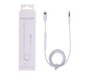 MH021 Lightning to 3.5 mm AUX Audio Wire Control Adapter Cable - 1 Meter, White