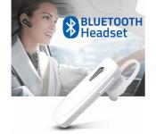 Light Weight Wireless Bluetooth Single Ear Mono Headset With Mic - White