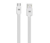 Promate LinkMate-U2F Premium Flat Micro-USB Sync & Charge Cable - White