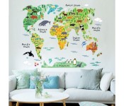 Animal World map Wall sticker WRM010 Assorted