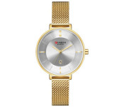 Curren 9037 Steel Analog Quartz Watch For Women Silver and Gold