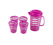 DND DDPR13700 Spiral Jug With 4 Glass - Violet