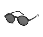 Mont Blanc MB601S 01A Round Black Frame & Black With Bluish Tint Mirrored Sunglasses for Men