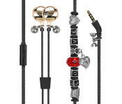 Promate VOGUE-3 Wearable Bracelet Style Stereo Earphones with Pandora Beads - Black