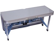 Outdoor Multifunctional Picnic Table JA162 with Foldable 4 Seats FS3695 Silver Front View - ID 22414