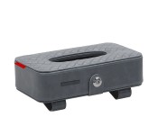 Promate TissueBox PU Leather Clip Car Sun Visor Tissue Box Holder for Facial Tissue & Other Napkin Papers - Grey