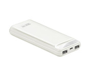 Promate QUANTUM-20 Ultra-Compact 20000mAh High Capacity Power Bank with Dual USB Ports - White