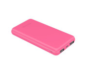 Promate VolTag-10C 10000 mAh Portable Charger Power Bank with Dual USB, Pink