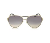 Roberto Cavalli 920S-A 28B Aviator Pale Gold, Black Frame & Brown Gradient Mirrored Sunglasses for Women