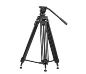 Promate Pixels-170 Professional Aluminum Video Tripod with Mid-Level Spreader, Black