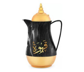 For your Kitchen! For Royalford RF9414 2 Pieces 1 Litre Marble Tea & Cawa Set - Black and Gold - ID 36224