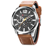 Curren 8247 Analog Quartz Watch For Men Coffee